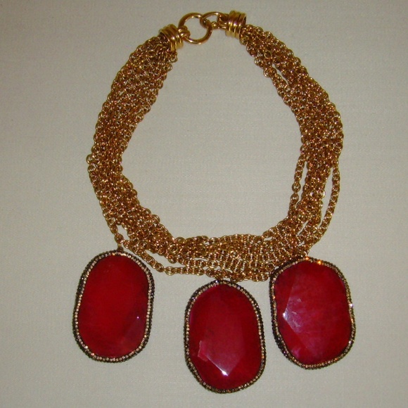 Gold-Tone and Lucite Multi-Strand Necklace - Picture 11 of 14